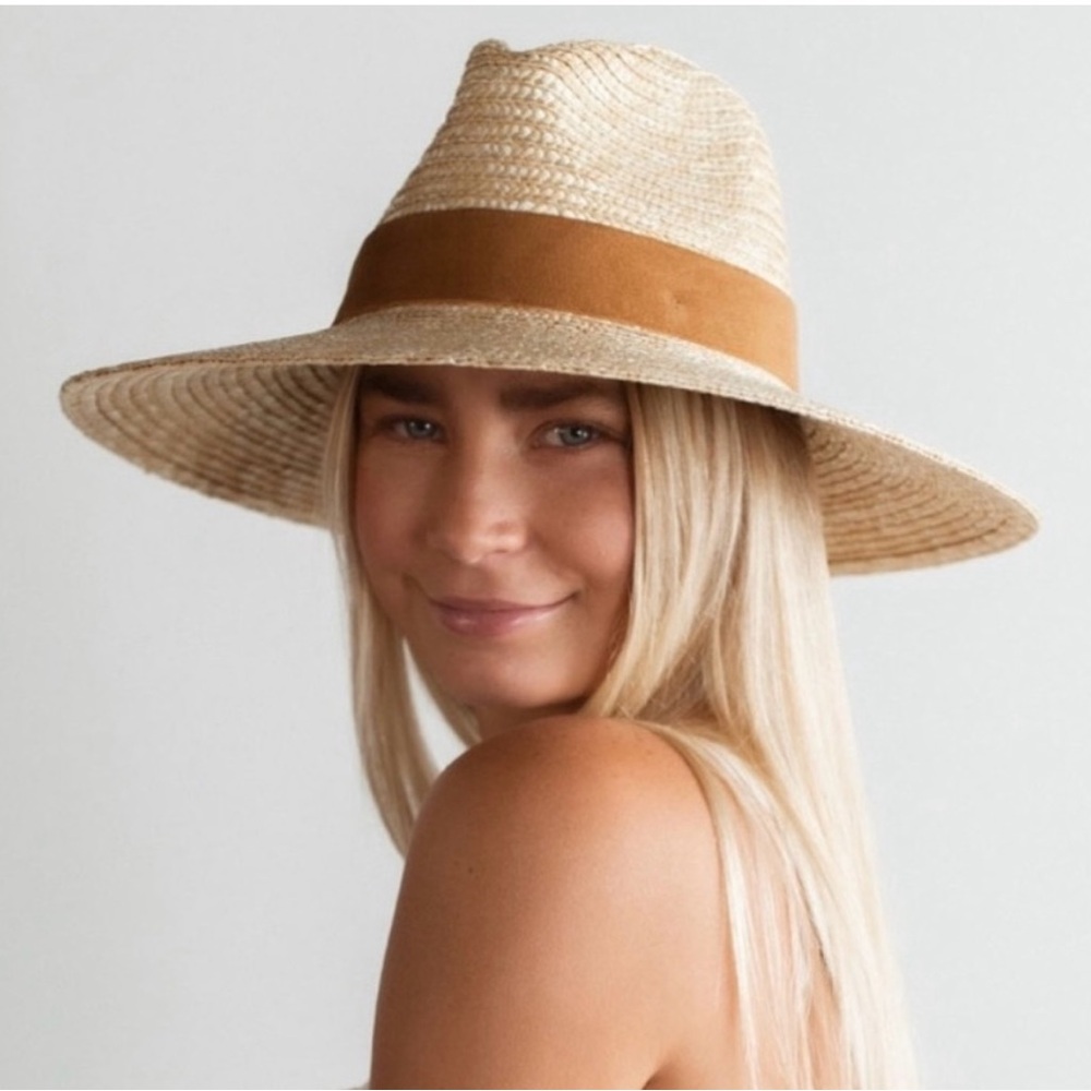 NWOT GIGI PIP Isla Straw Fedora Hat Women’s One Size - Picture 6 of 16